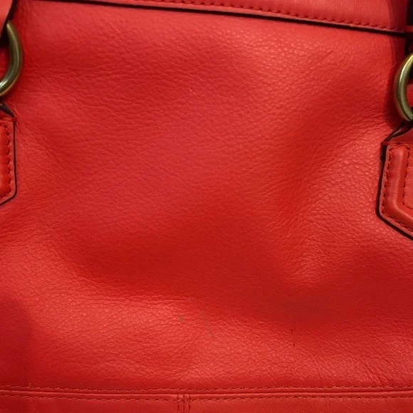 Coach Handbag Campbell Leather Small Flap Satchel Crossbody Hot Orange F27231 - Picture 5 of 12